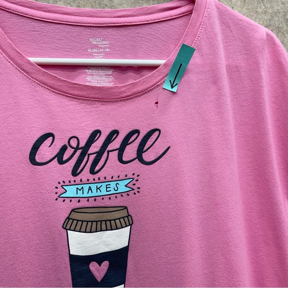 Women's Secret Treasures "Coffee Makes Everything Possible" Pajama Top XL - Picture 7 of 7